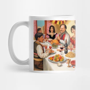 Mexican-American Family Celebrating Thanksgiving Mug